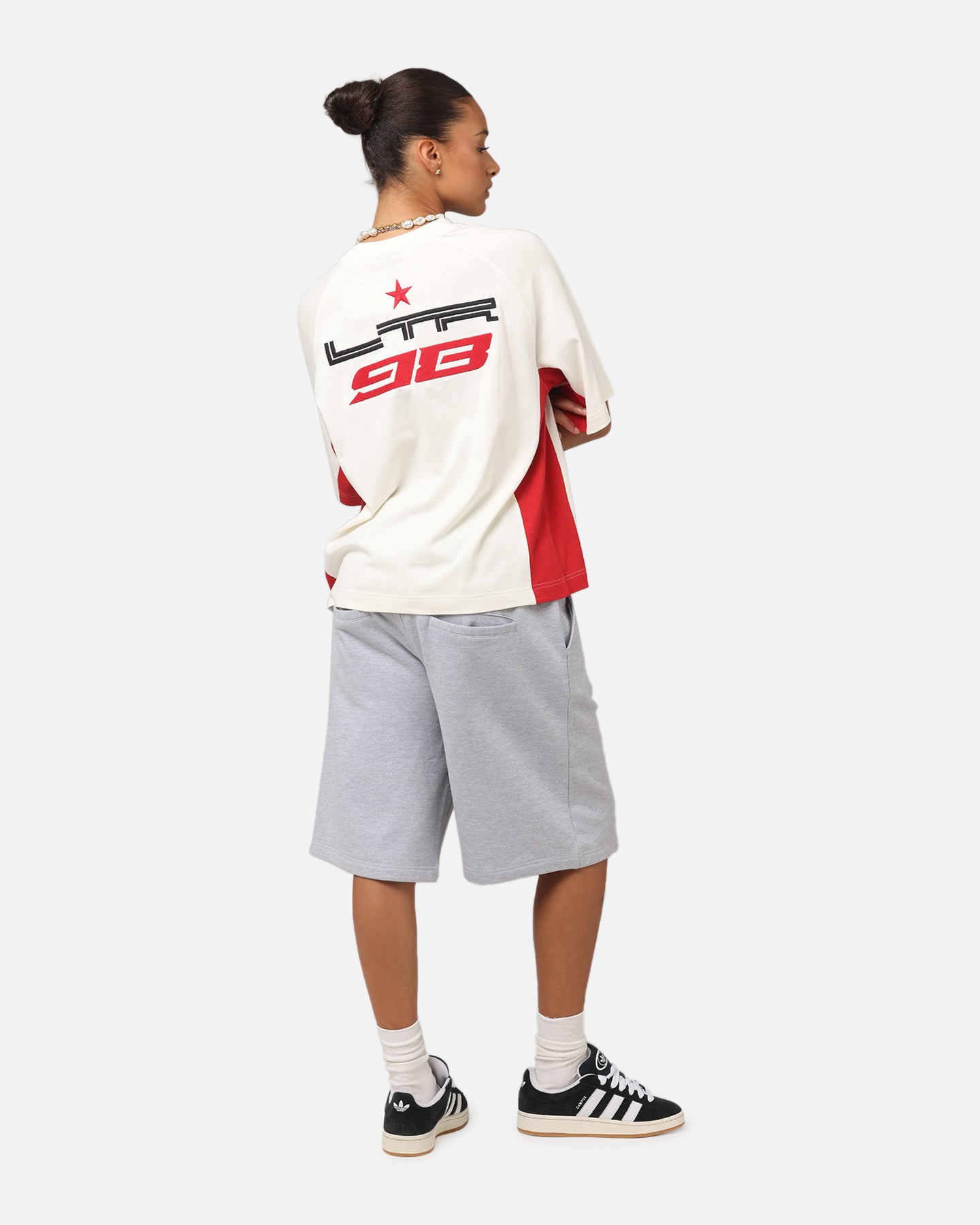 Loiter Daytona Panel T-Shirt - White/Pink: A Style Sensation!