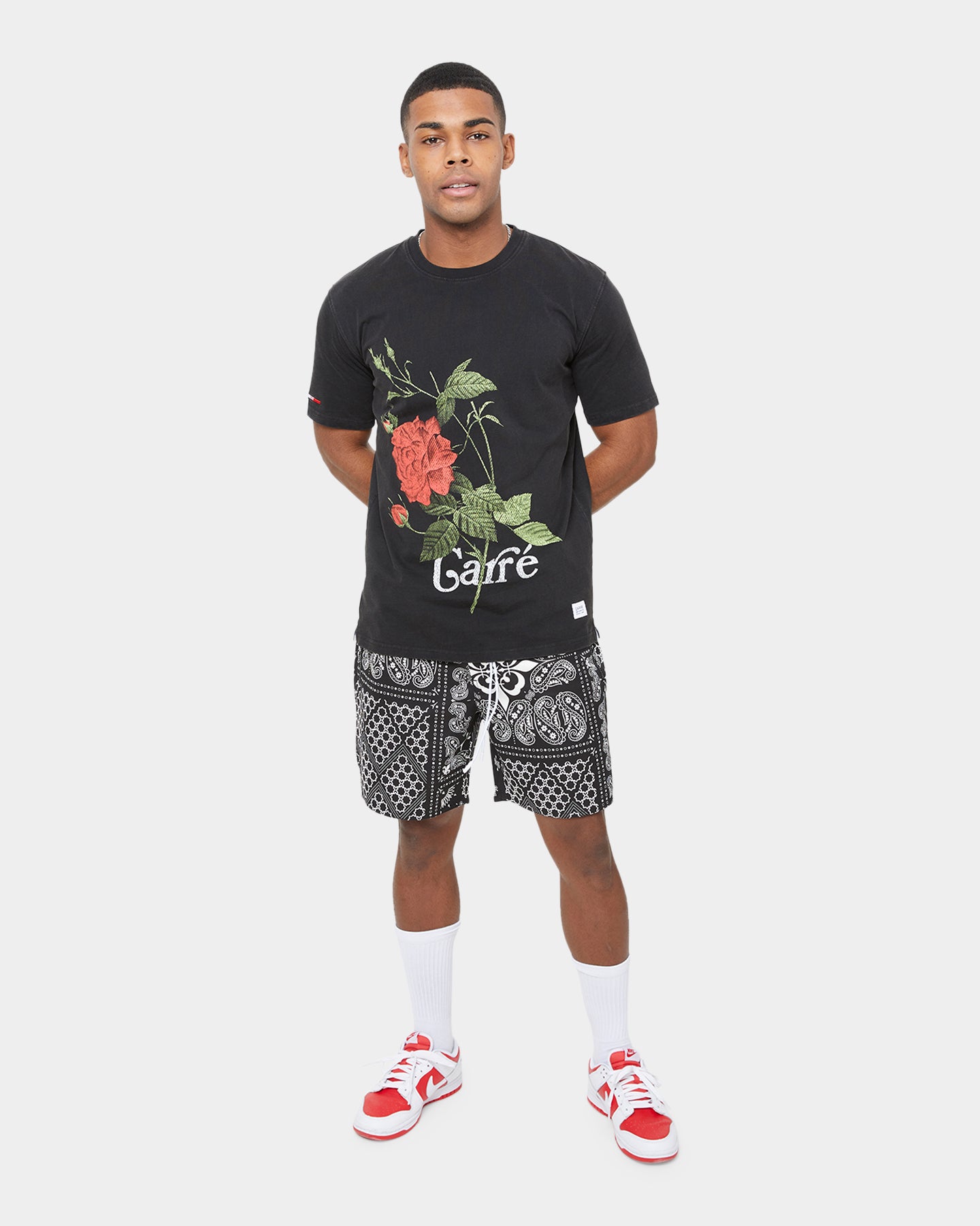Ament Vintage Classic Black Washed Short Sleeve Graphic T-Shirt