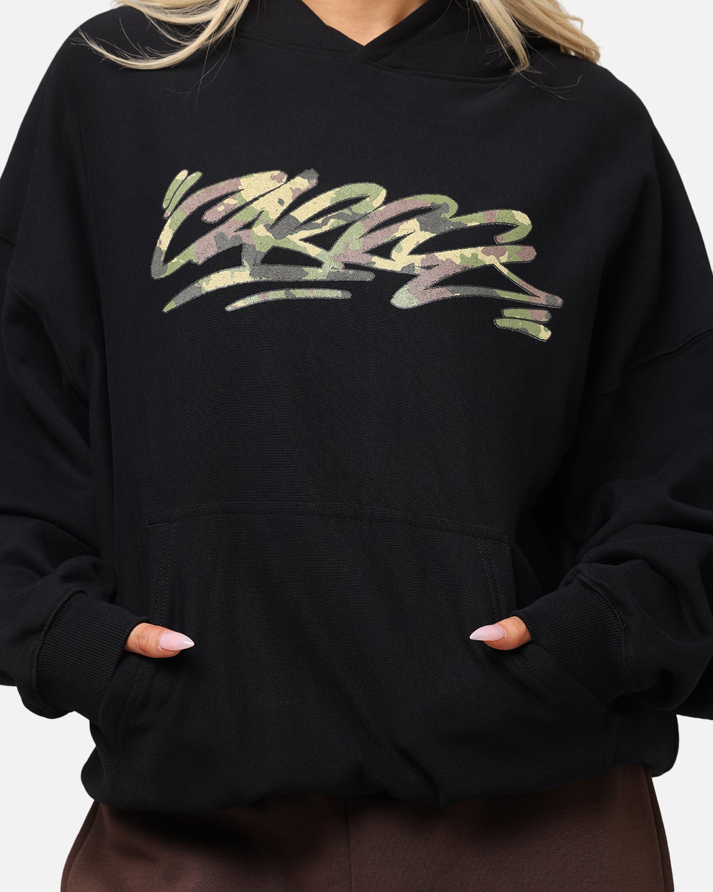 Carre Camo Script Black Hoodie - Your Winter Fashion Statement