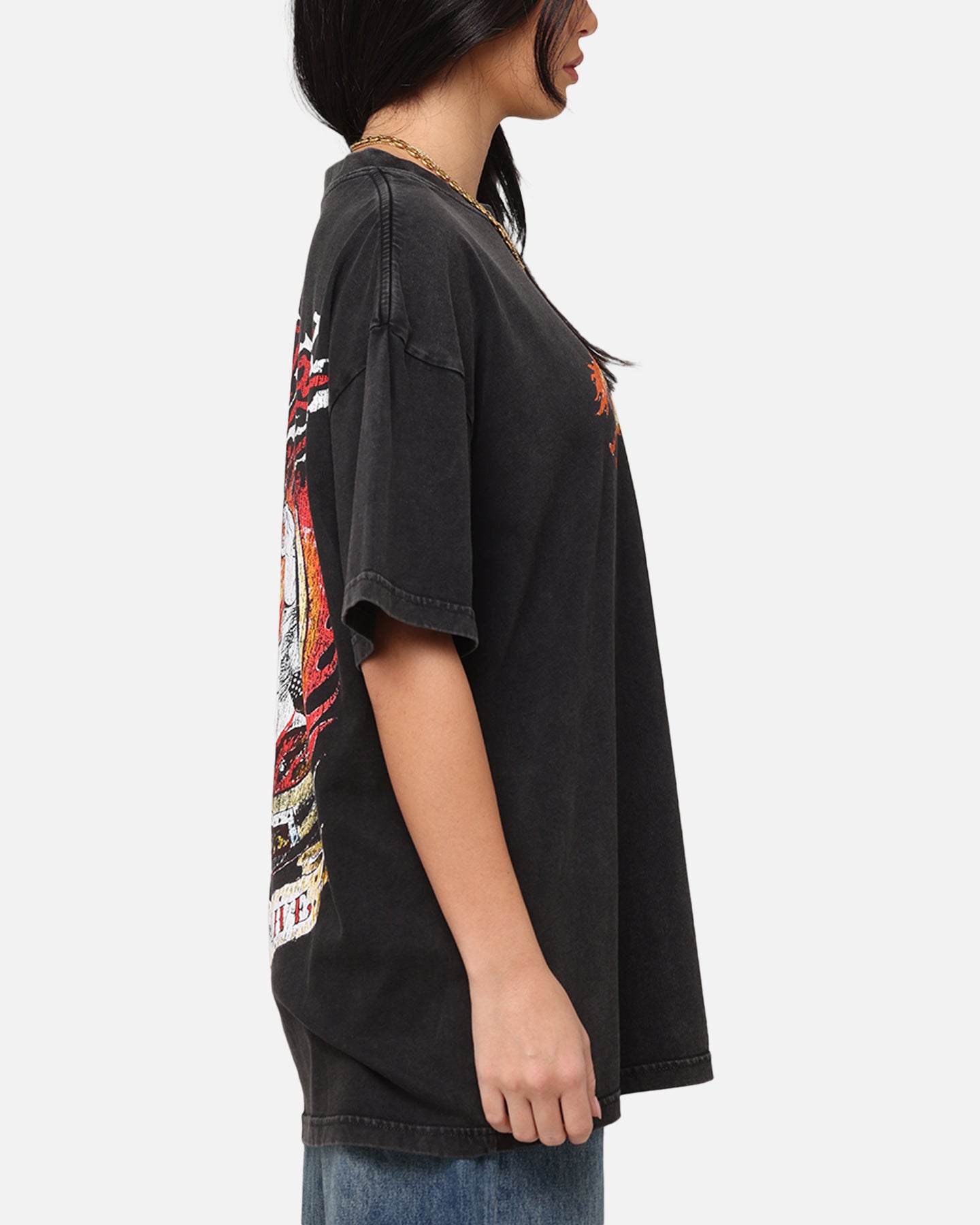 Ed Hardy Horse Power Vintage Black Acidwash T-Shirt - Make a Bold Statement
