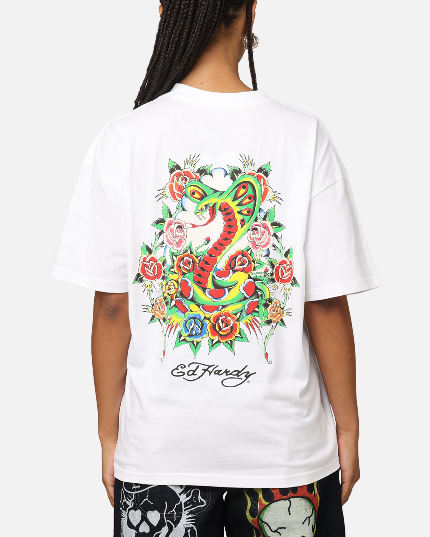 Ed Hardy X Loiter Serpent White T-Shirt - Make a Bold Statement