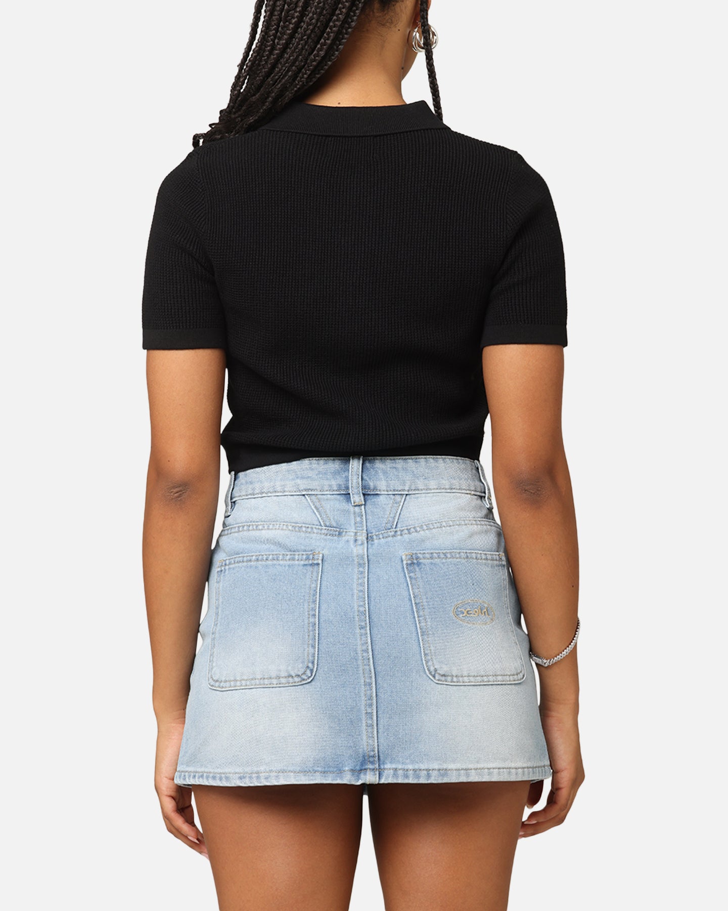 XXIII Women's Stylish Cropped Zyair Button-Up Shirt in Black
