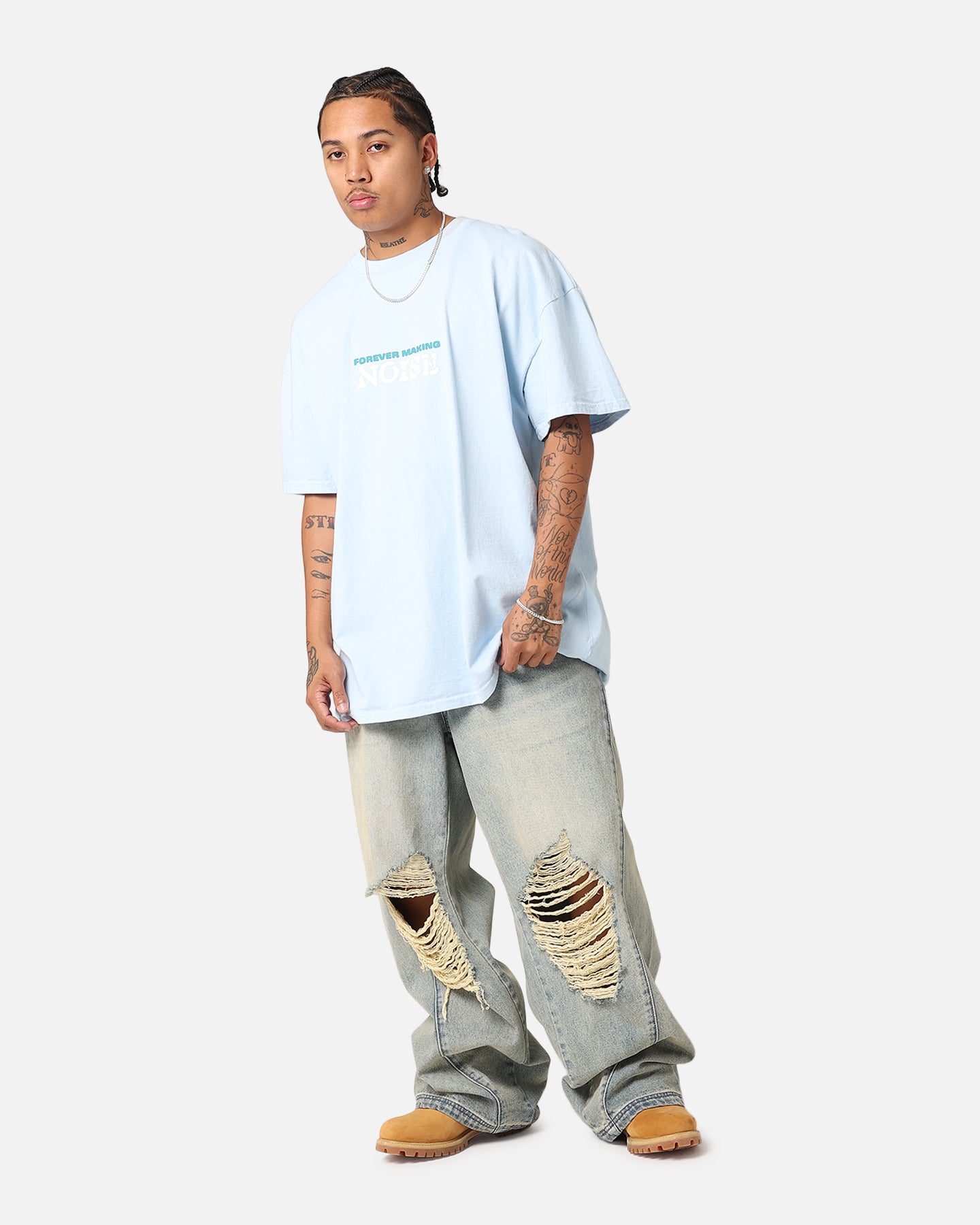 Baby Blue Carre Noisey T-Shirt - Make a Bold Statement