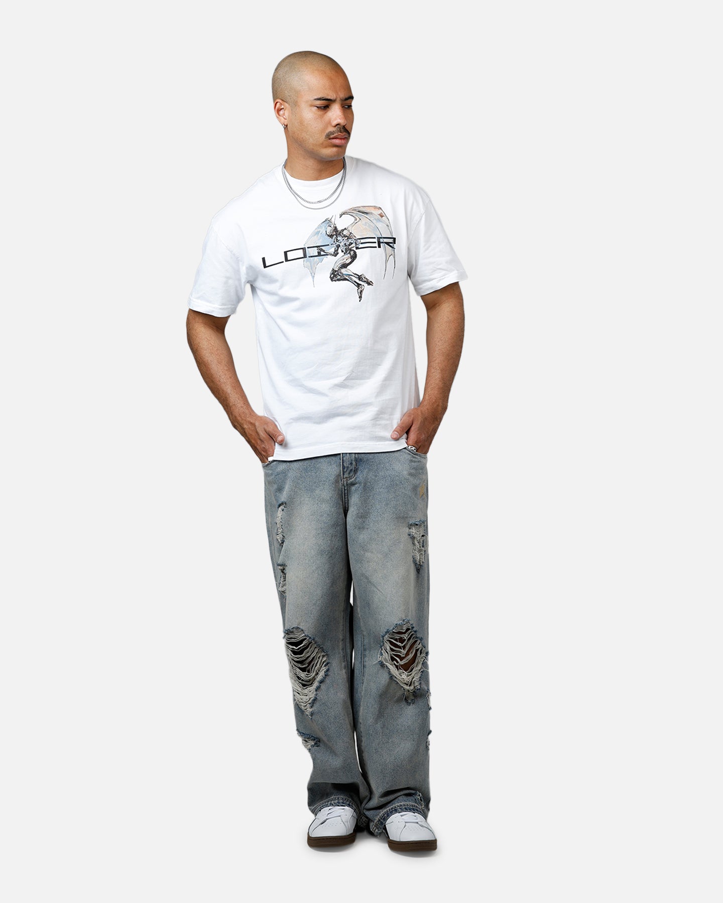 Loiter Chrome Deceiver Vintage White T-Shirt - Elevate Your Style