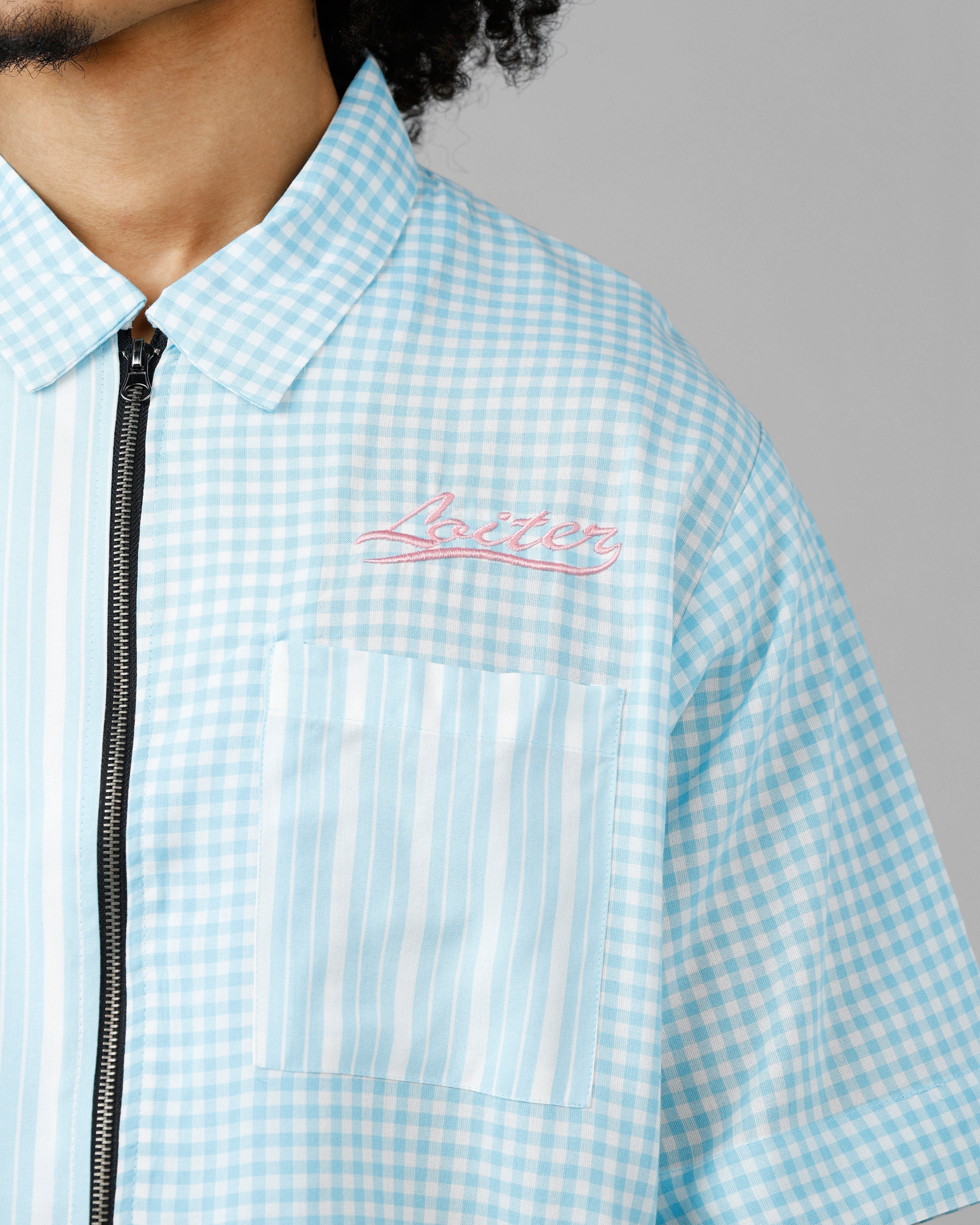 Loiter Calabasas Blue Stripe Statement Shirt