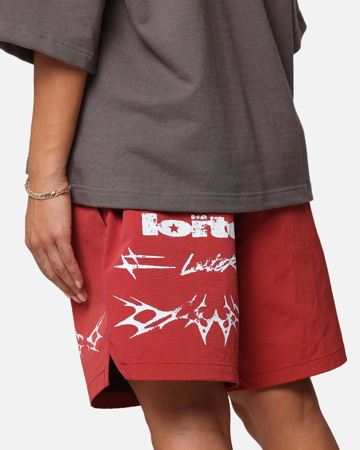 Loiter Stacked Metal Burgundy Walk Shorts - Style & Comfort Redefined!