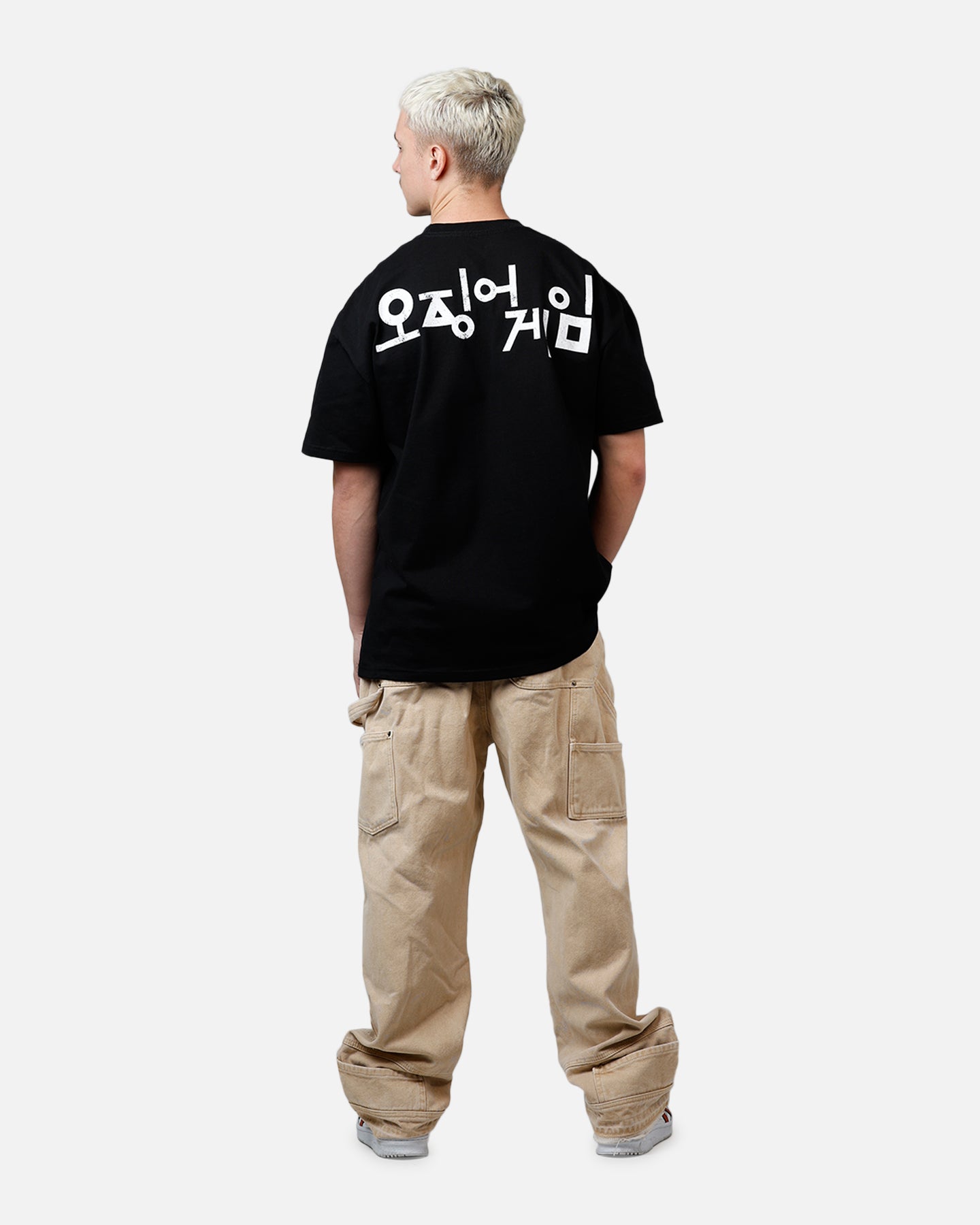 Unleash Your Inner Squid Game Style with the Goat Crew Masked Men T-Shirt in Black