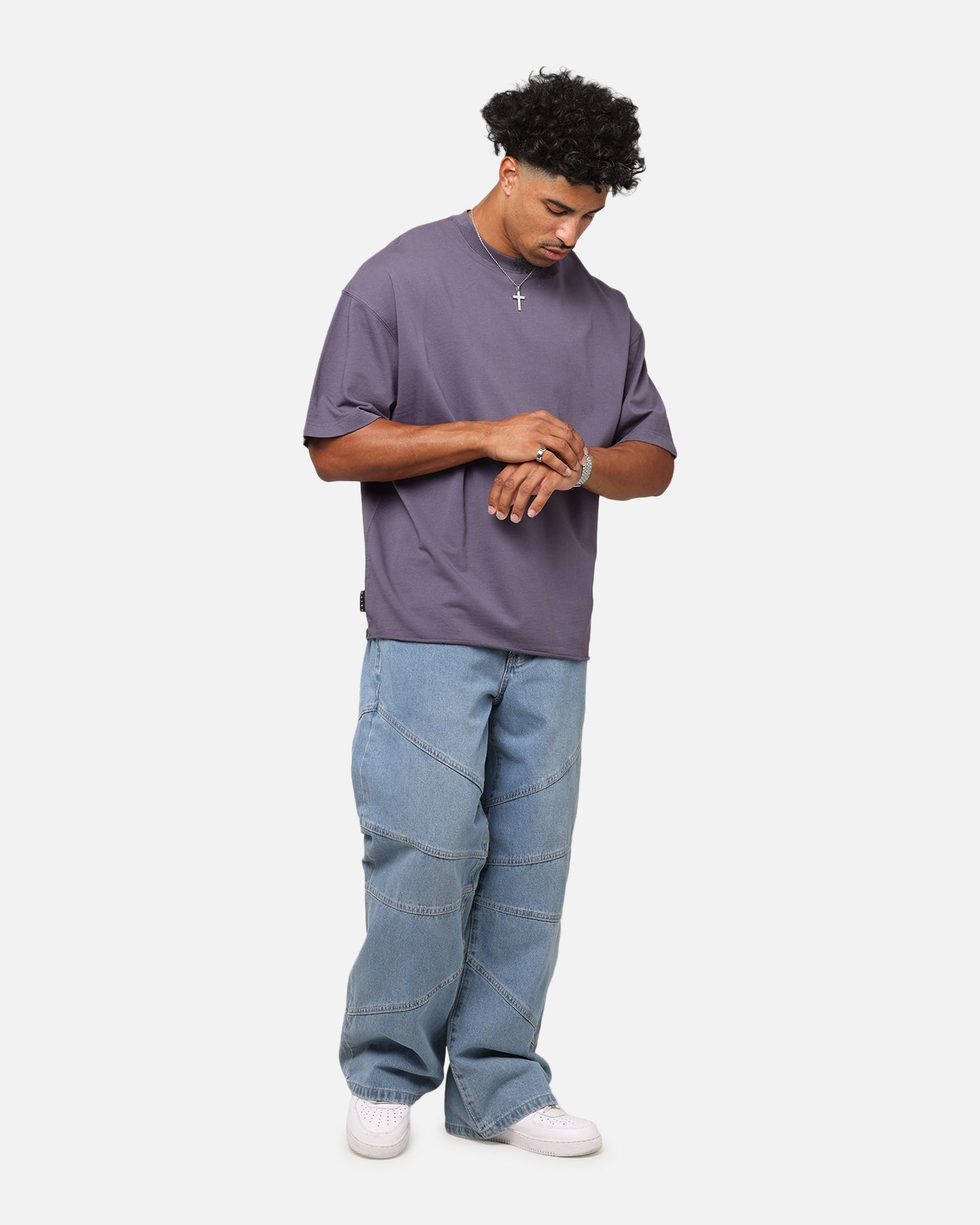 Saint Morta Boxy Purple Vintage Washed T-Shirt
