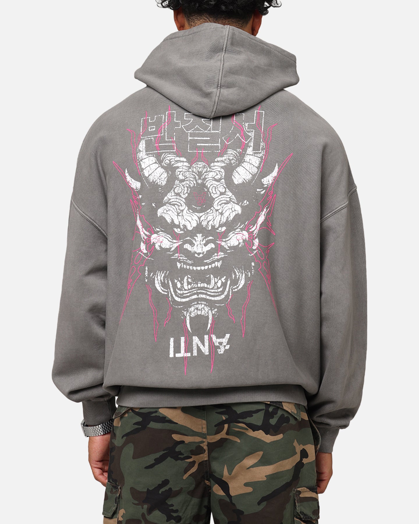Agma Boxy Hoodie - The Anti Order (Washed Charcoal)