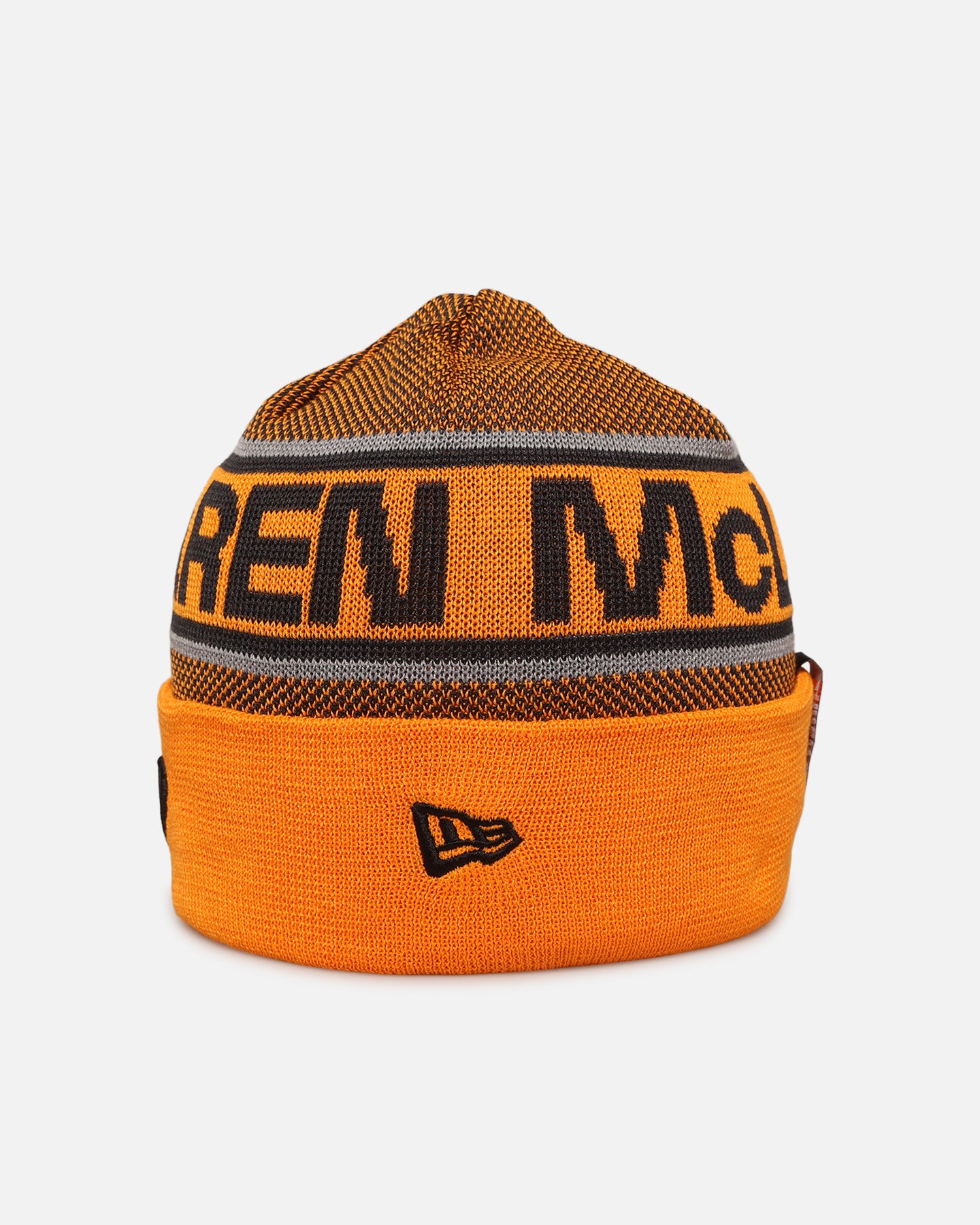 New Era X McLaren Team Embroidered Cuff Knit Beanie - Medium Orange
