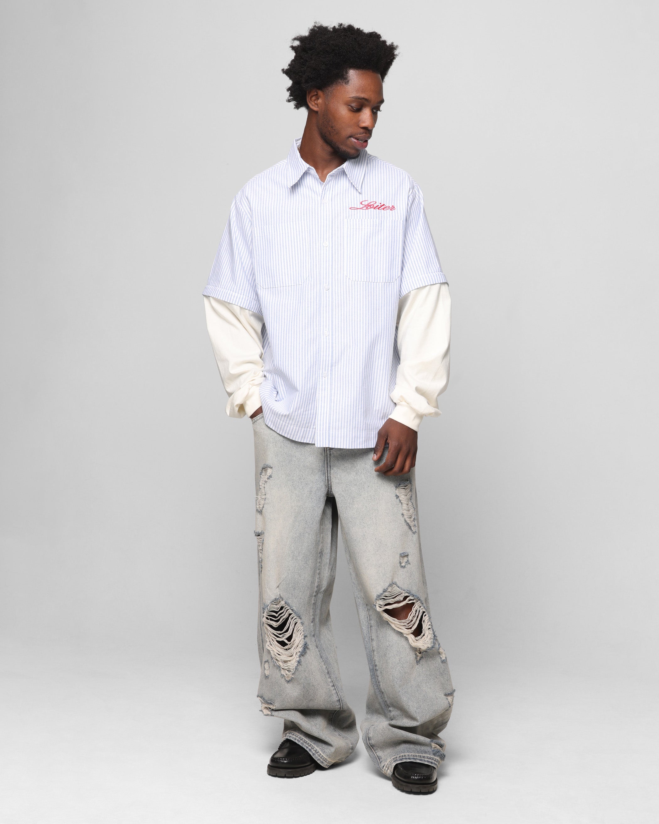 Loiter Star Layered Distressed Jeans - The Ultimate 2000's Throwback