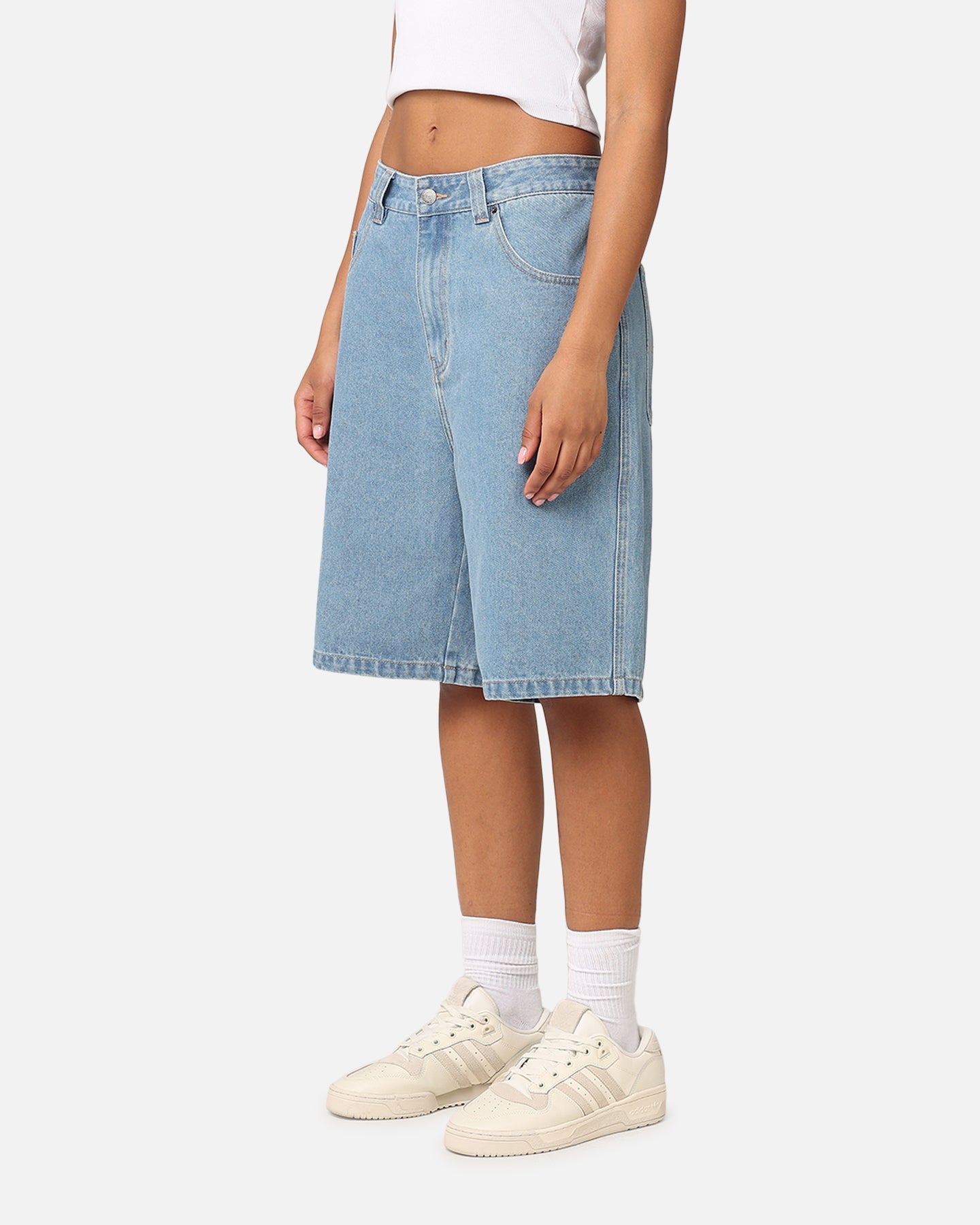 S Double's Mid-Blue Standard Denim Shorts - Upgrade Your Style!