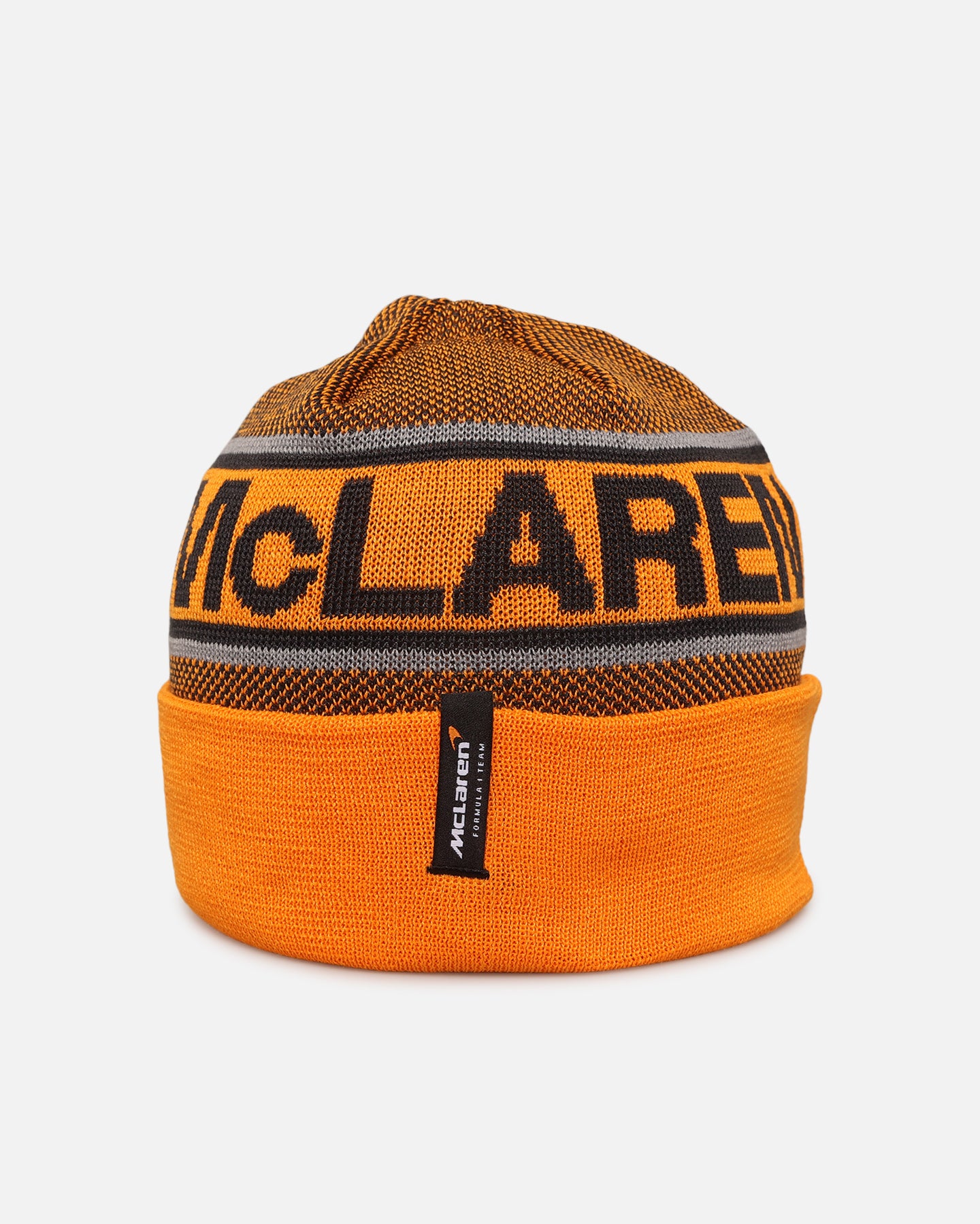 New Era X McLaren Team Embroidered Cuff Knit Beanie - Medium Orange