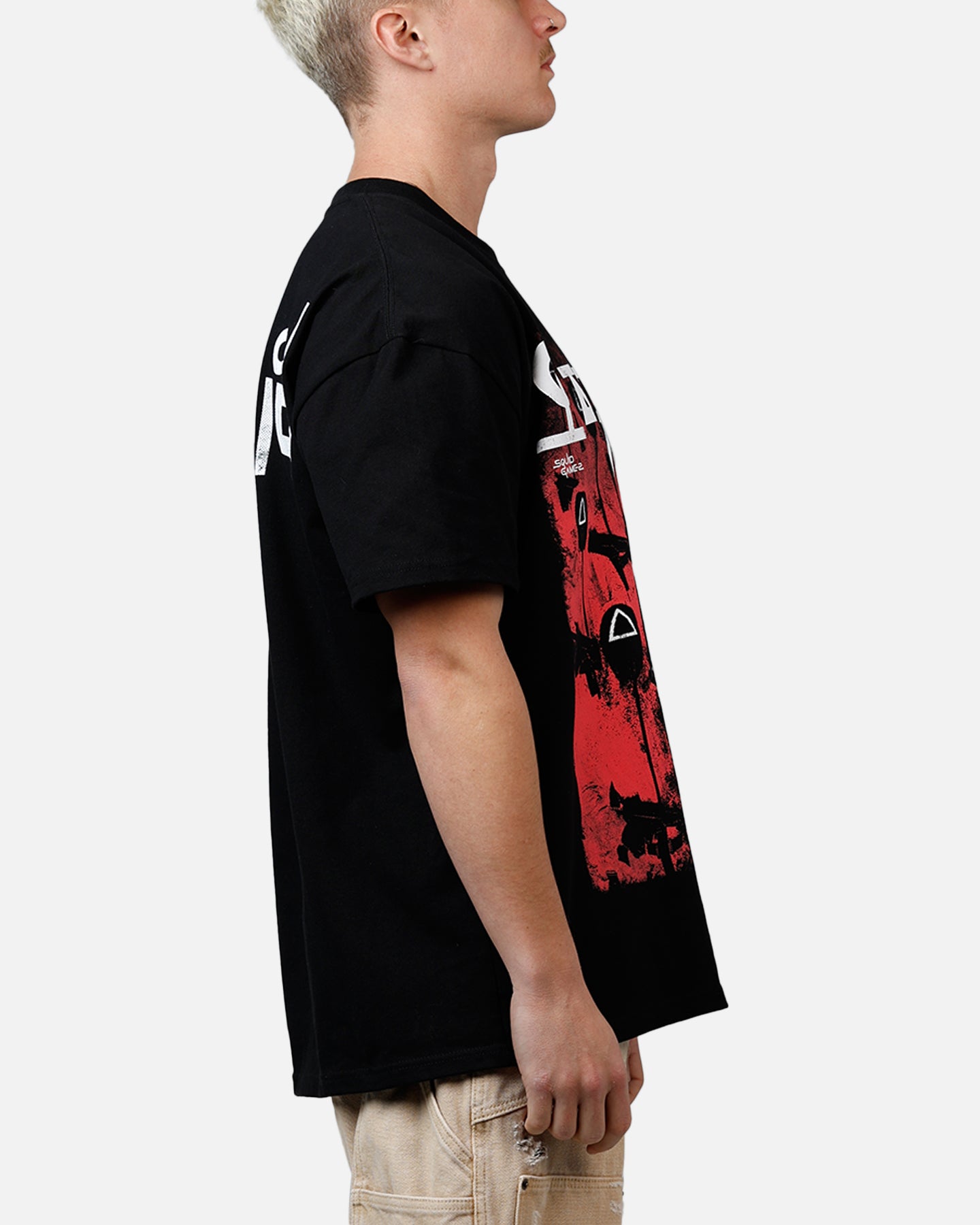 Unleash Your Inner Squid Game Style with the Goat Crew Masked Men T-Shirt in Black