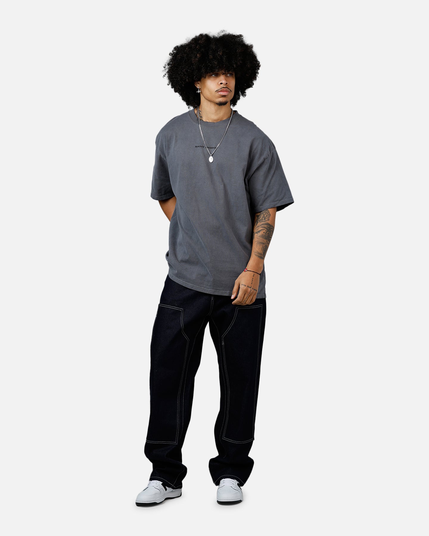 Saint Morta Raven T-Shirt - The Washed Charcoal Essential