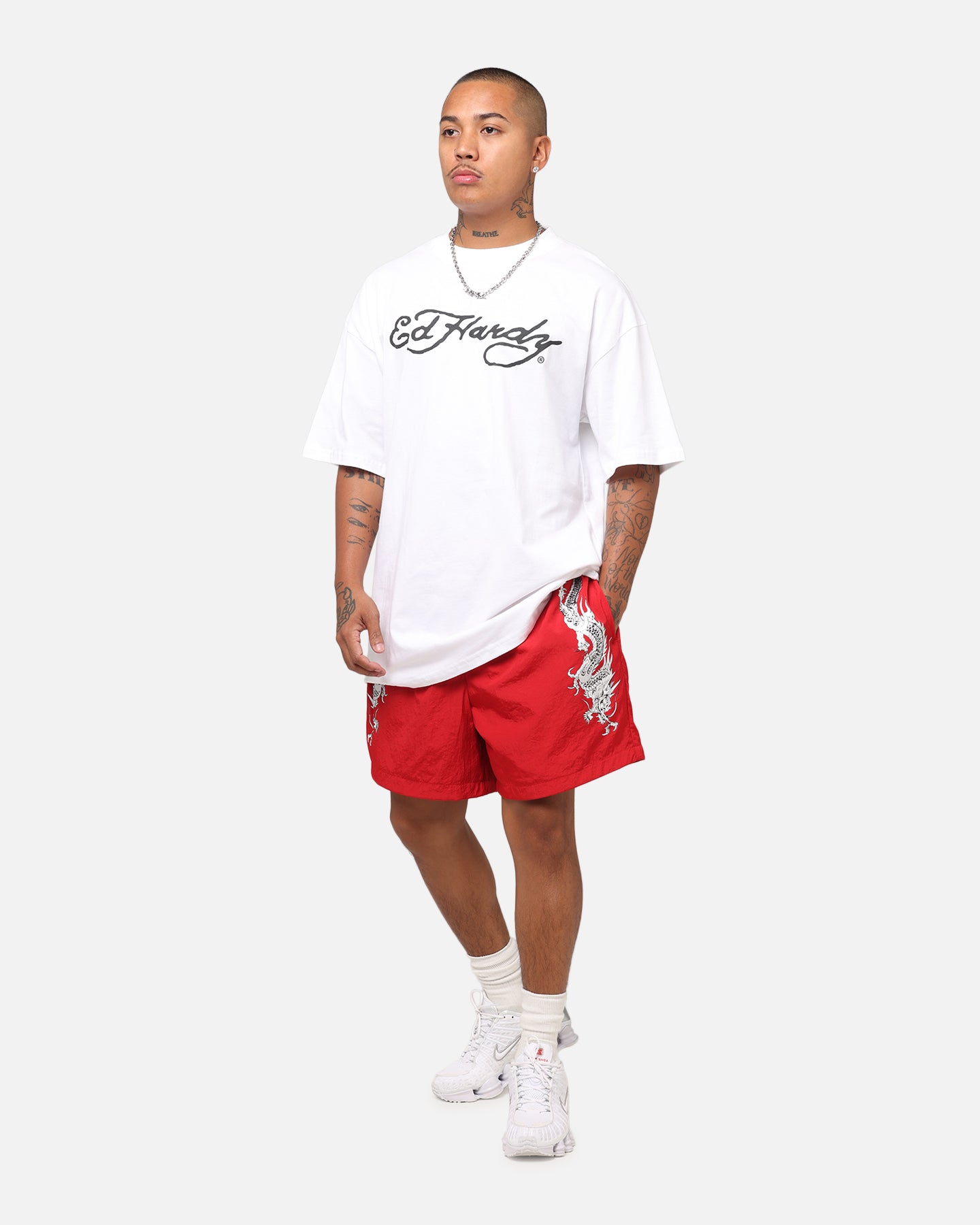 Ed Hardy White Tiger Stamp T-Shirt - Make a Bold Statement