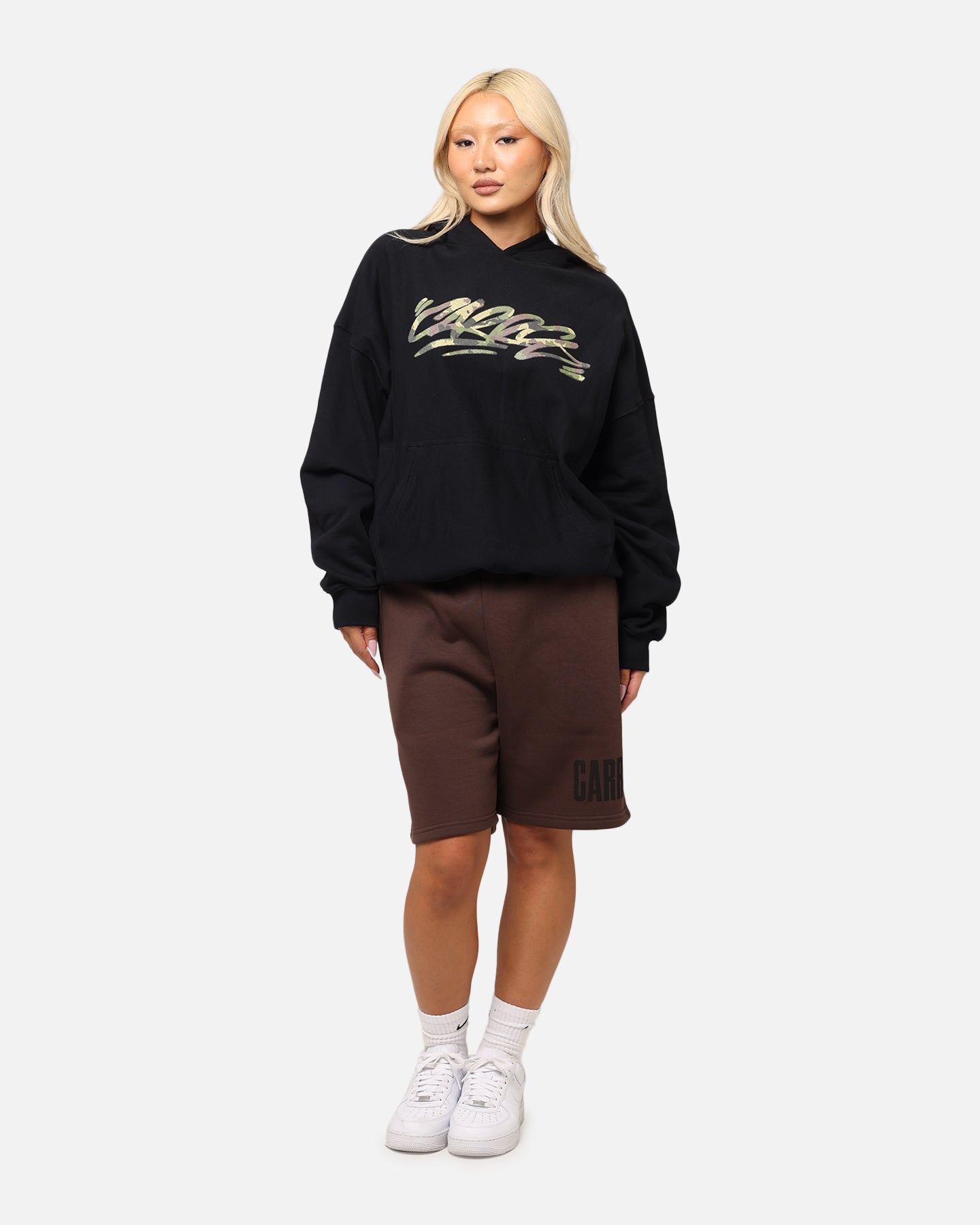 Carre Camo Script Black Hoodie - Your Winter Fashion Statement