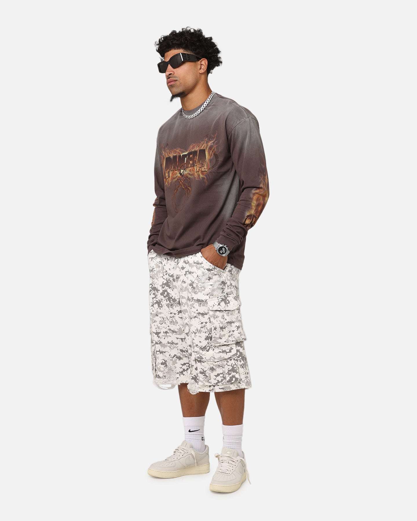 Pantera Vintage Long Sleeve T-Shirt - Dark Brown, Represent Your Legends