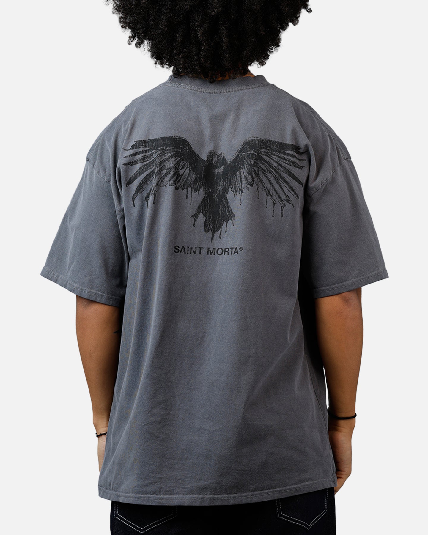 Saint Morta Raven T-Shirt Washed Charcoal