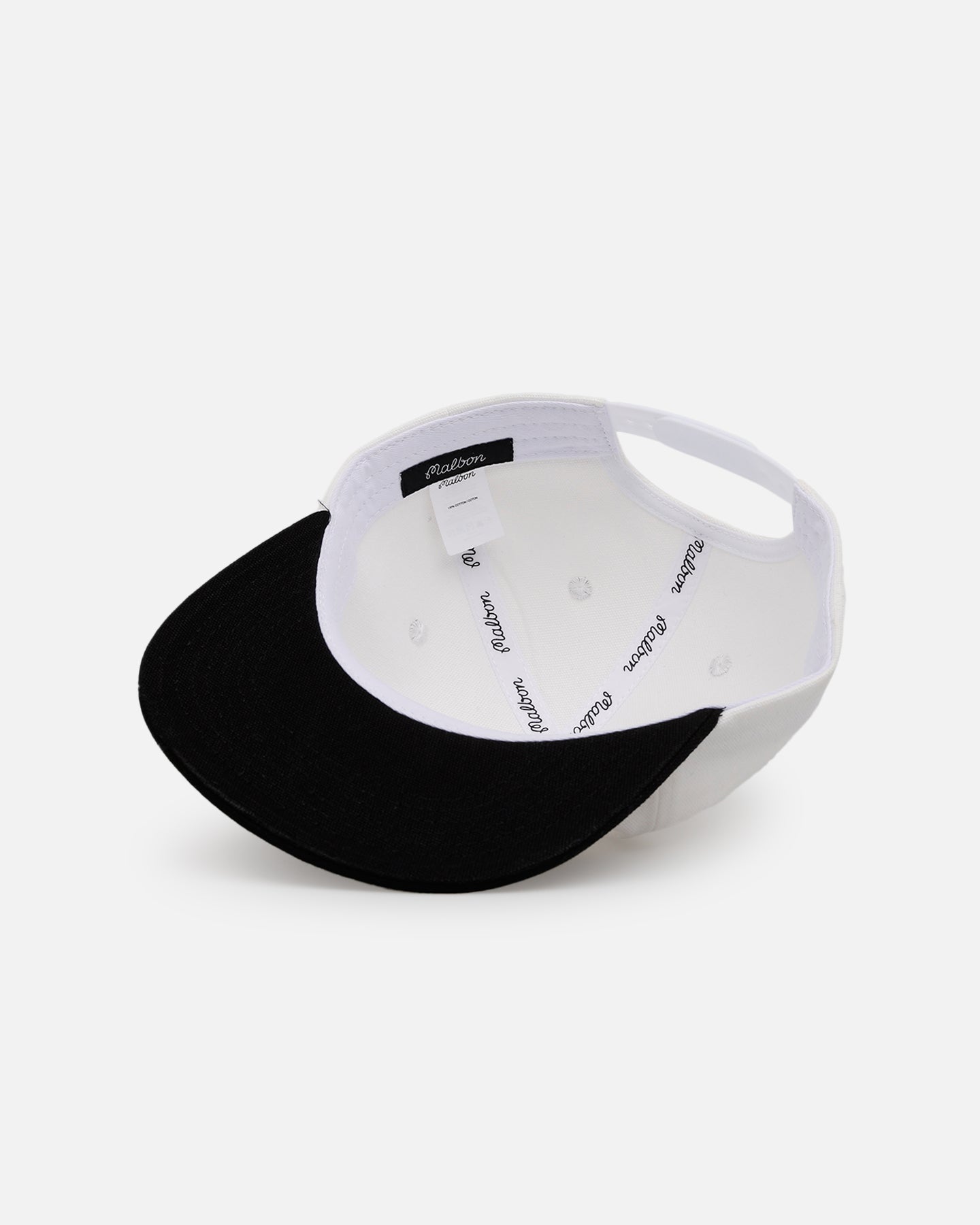 Malbon Chateau Painters' Stylish Rope Snapback in White/Black