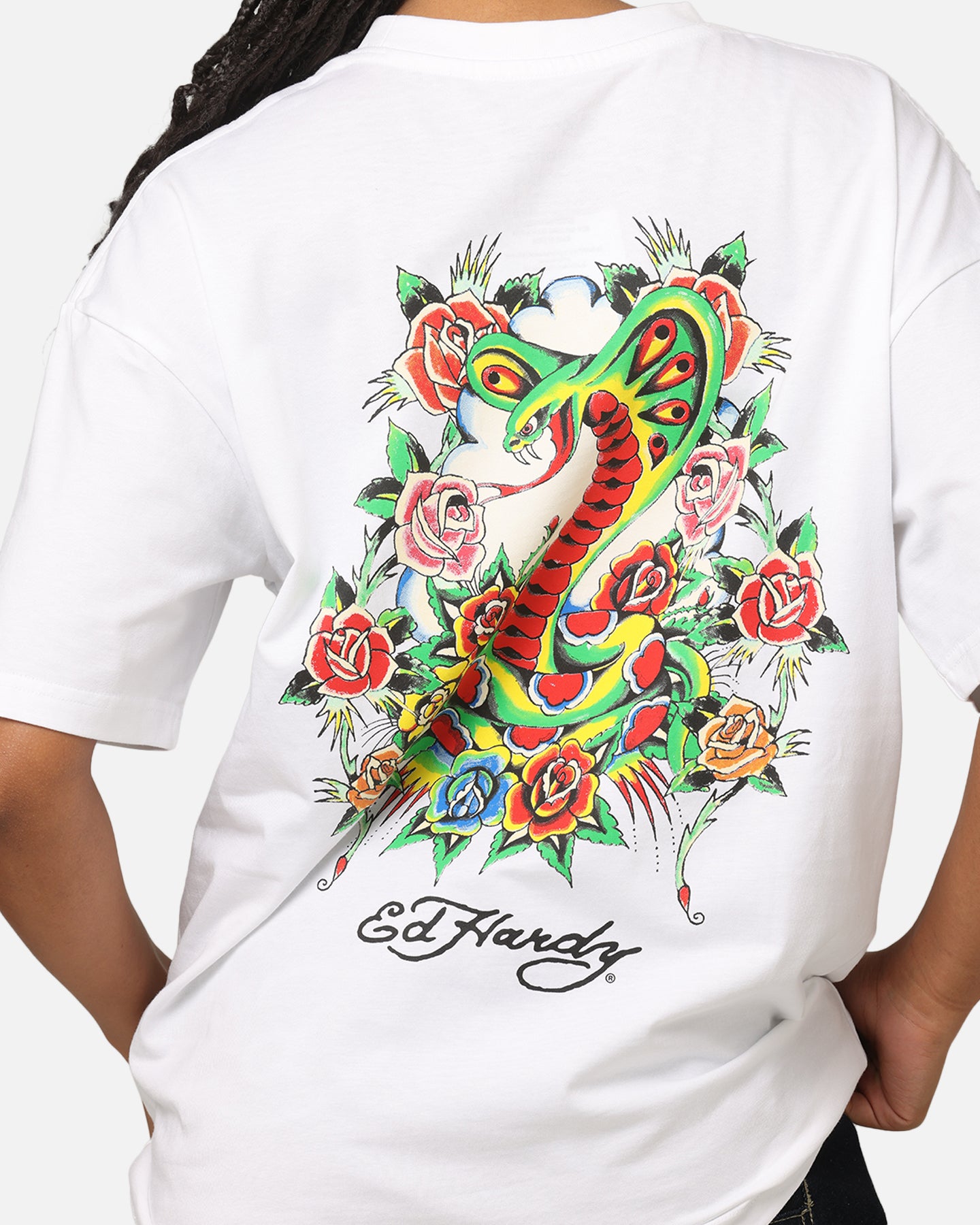 Ed Hardy X Loiter Serpent White T-Shirt - Make a Bold Statement