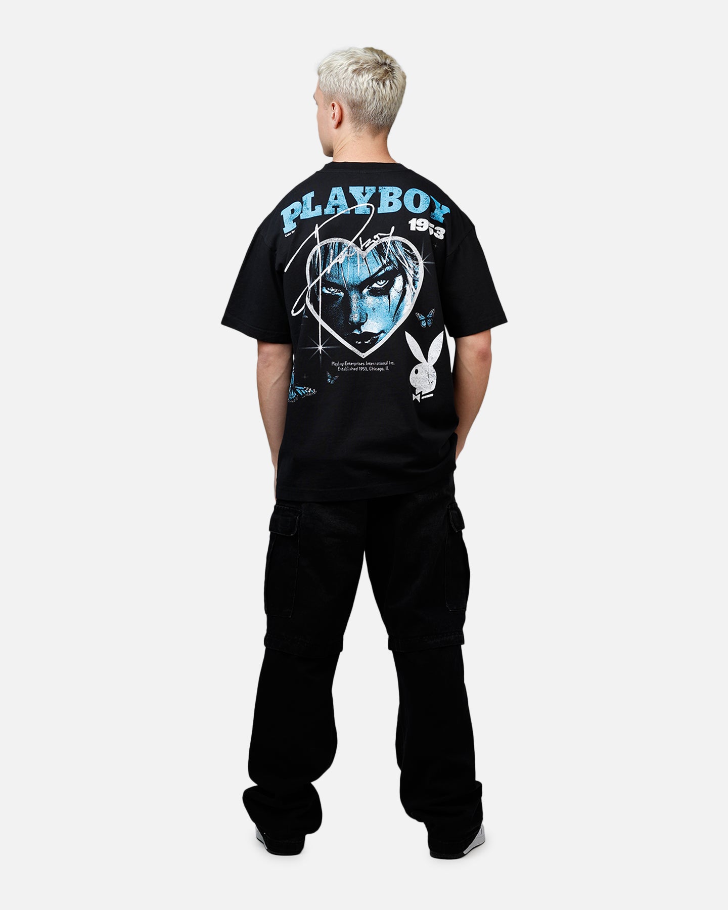 Iconic Playboy Heart Black T-Shirt